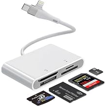 Memory Stick Pro Duo Adapter for Lightning/USB-C - 4-in-1 Multi Memory Card Reader for SD/Micro SD/MS/xD-Picture Cards, Sony Memory Stick Pro Duo Reader OTG Adapter, Plug & Play for iPhone/Android/PC