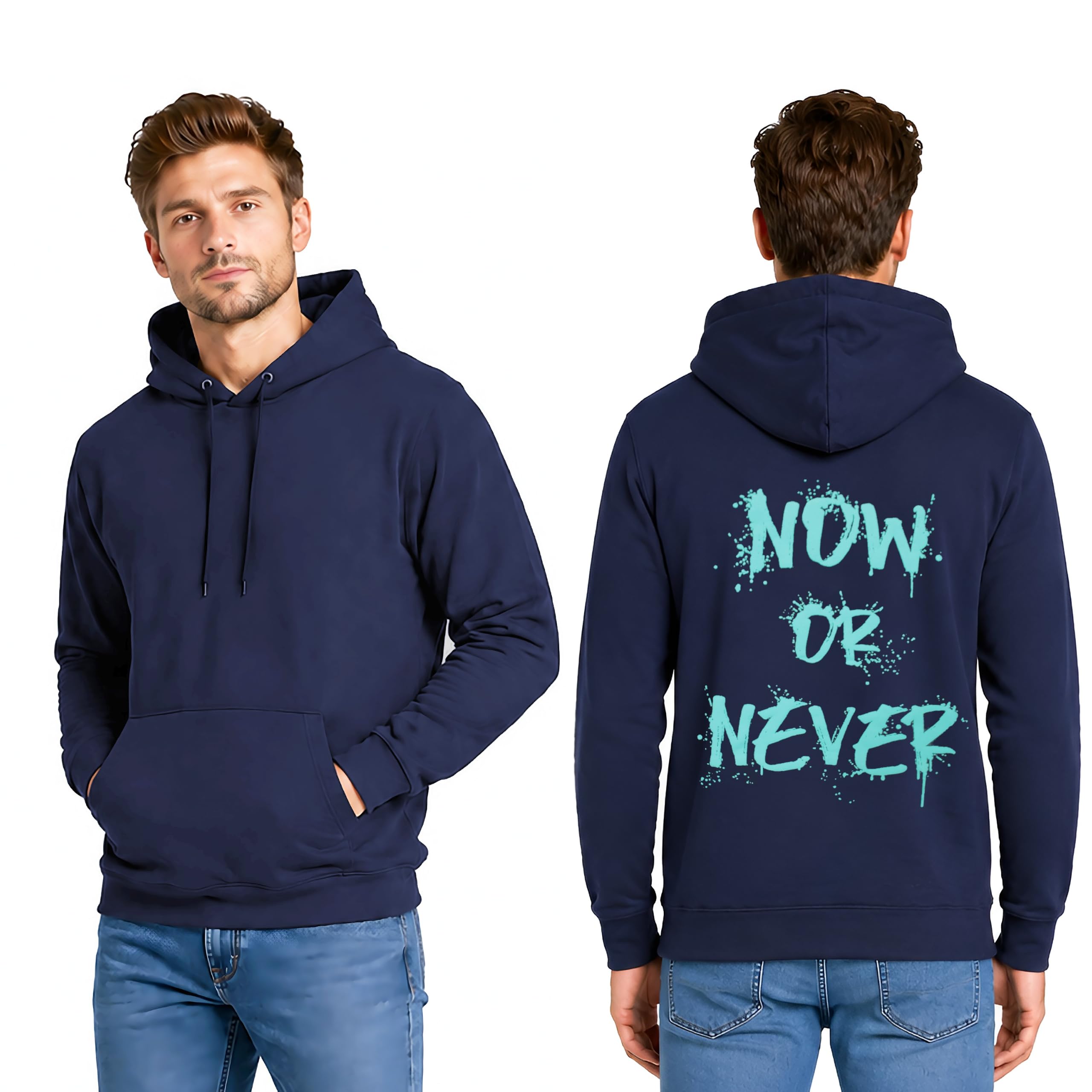 Men's Pullver Hoodie with Back Print || Fleece Cloth || Trending Back Print Design || Full Length Hand with Cuff || Hooded Neck with Roope-picture-26