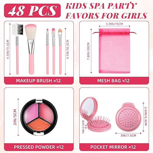 Miniatura 2 de 12 juegos de maquillaje para niñas, suministros de fiesta de spa para niñas, juego de cosméticos de maquillaje para fiestas de cumpleaños, recuerdos