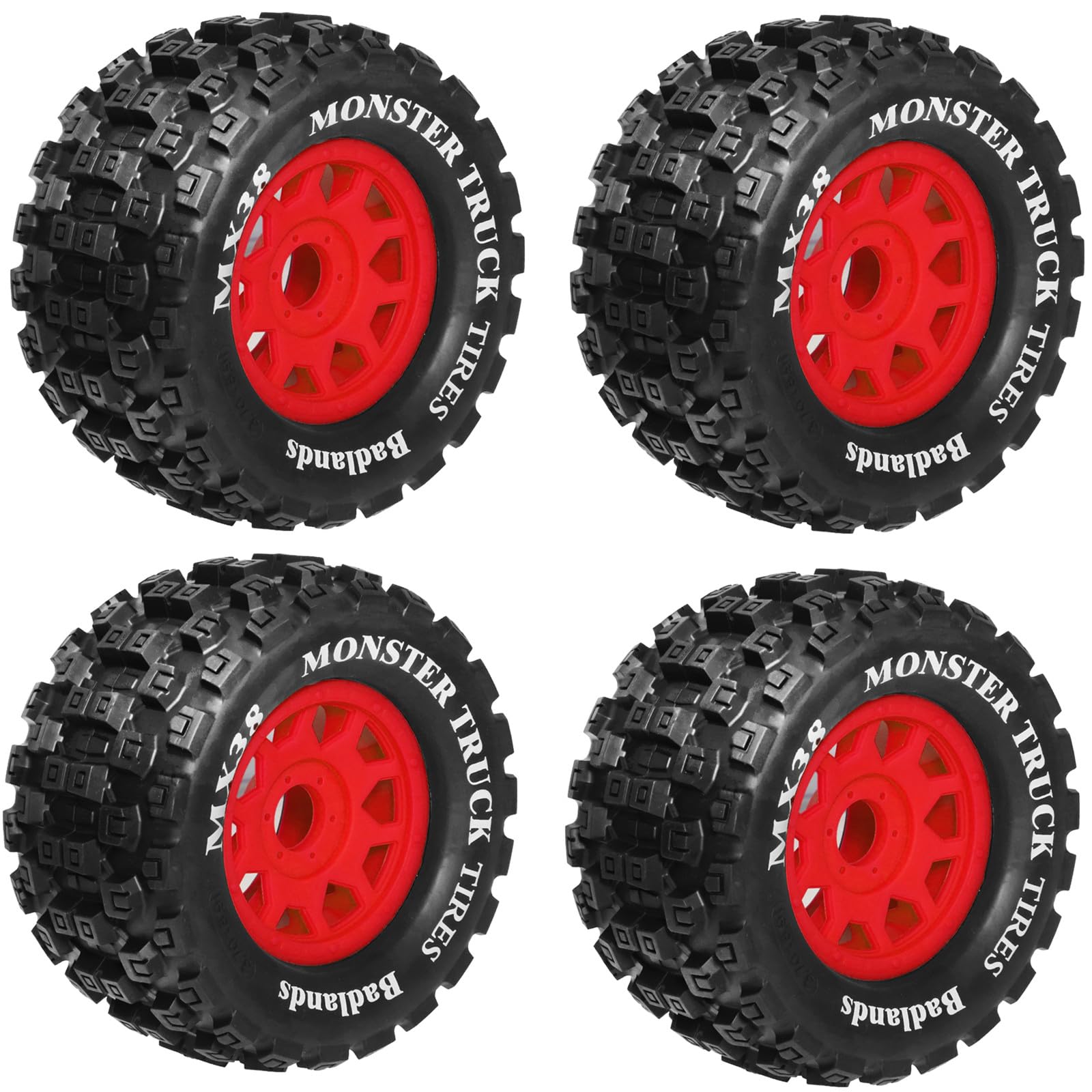 Amazon.com: RC Monster Truck Tires and Wheels Set, MX38 3.8