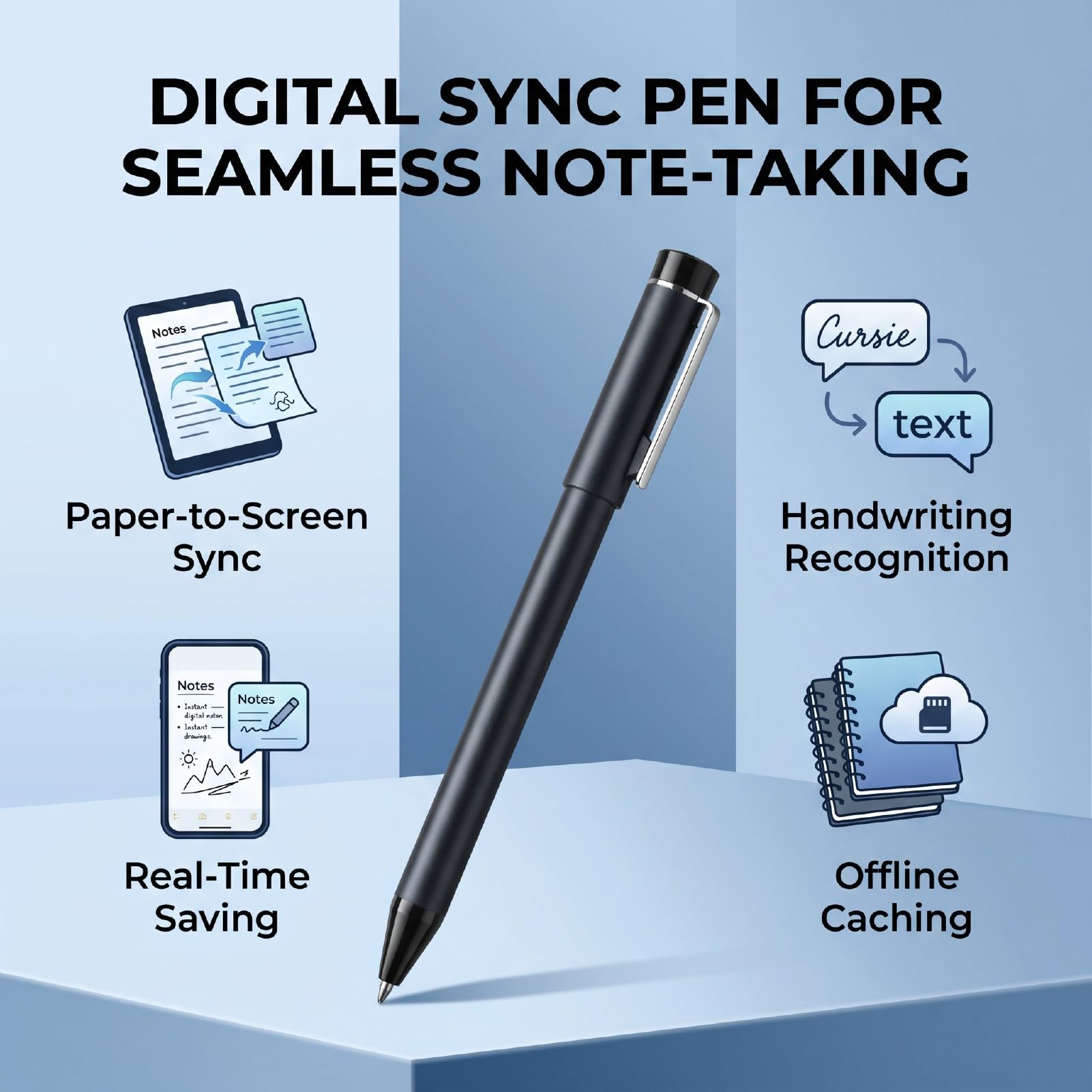 Annadue Penna di Sincronizzazione Digitale Intelligente con Set di Notebook per Smartphone e Tablet (BROWN)