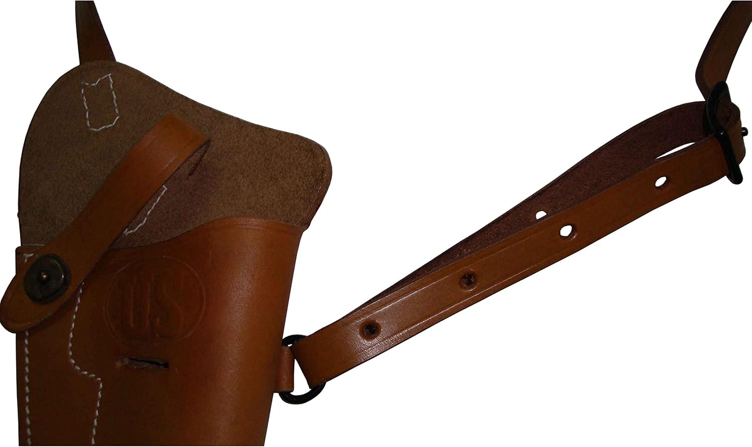 warreplica U.S. WWII M3 Brown Leather Shoulder Holster w/Hand Grips - Brown - Reproduction
