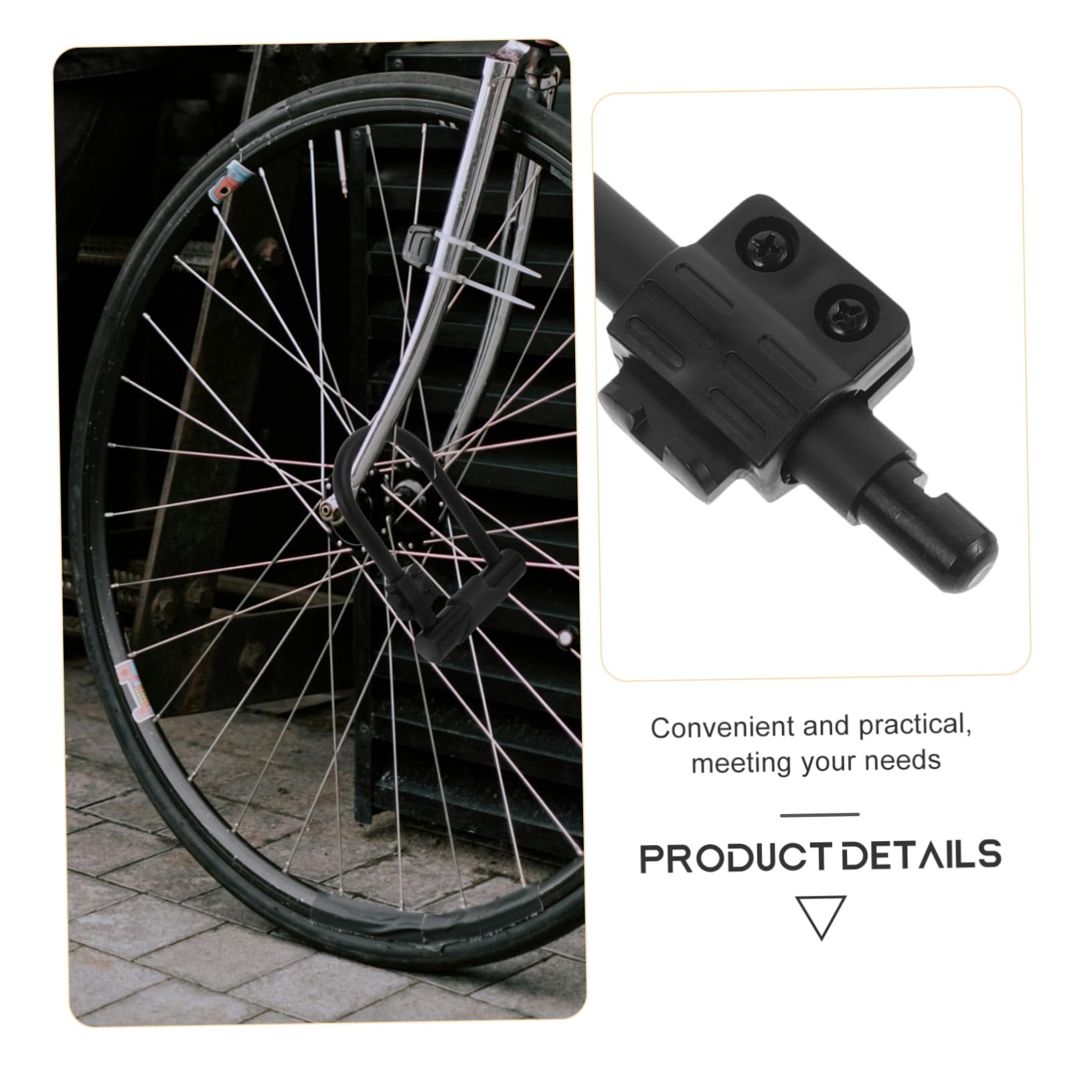 Antivol Vélo U avec Câble en Acier, Noir, Sécurité Extérieure | Revêtement Pvc, Système à Double Verrouillage, Format Voyage, Usage Cyclisme et Extérieur