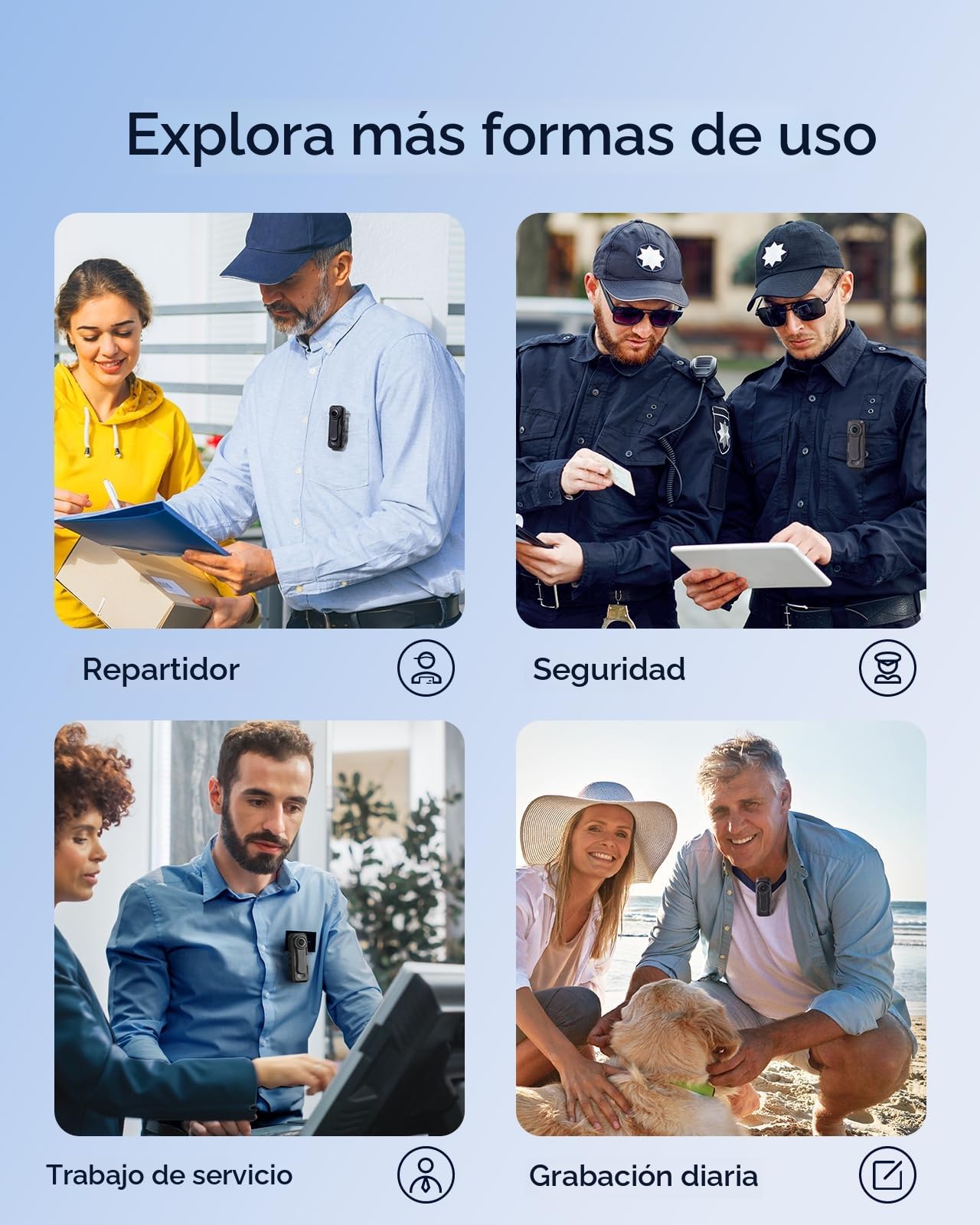 BOBLOV Cámara Corporal W1 1080P de 64 GB, videocámara pequeña, cámara portátil con grabación en Bucle, fácil de Usar para Viajes