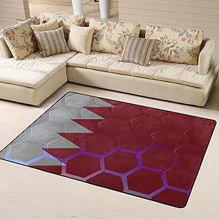Flag of Bahrain Area Rug 4x6 Feet Rugs for Living Room Bedroom Soft Indoor Floor Rug Non-Slip Carpet