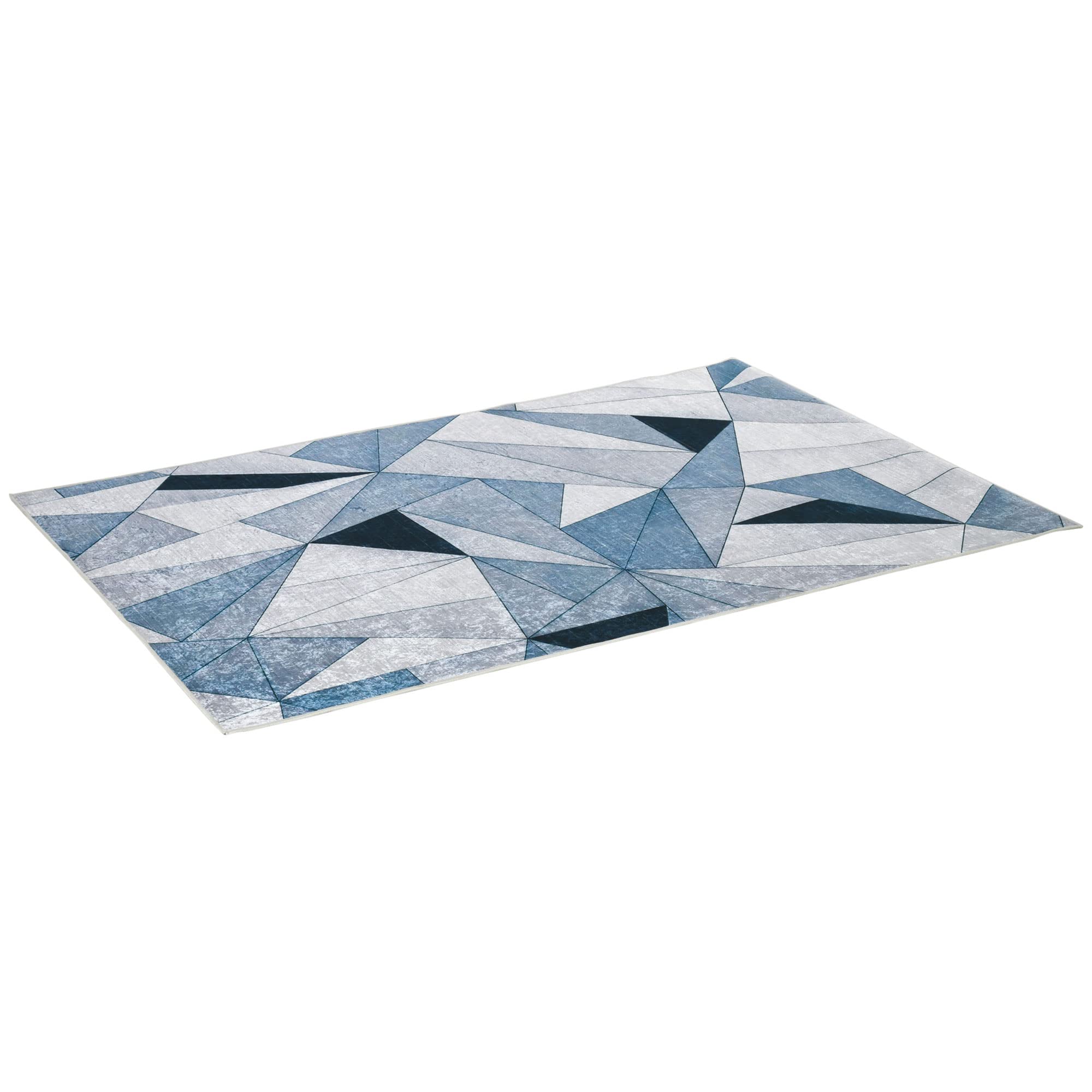 HOMCOM Alfombra de Salón Moderna Terciopelo Diamante 230x160 cm Alfombra Geométrica con Base Antideslizante para Dormitorio Oficina Estudio Multicolor