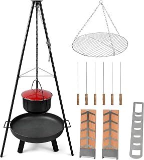 colourliving Feuerschale Grill Set Flammlachs Feuerzangenbowle