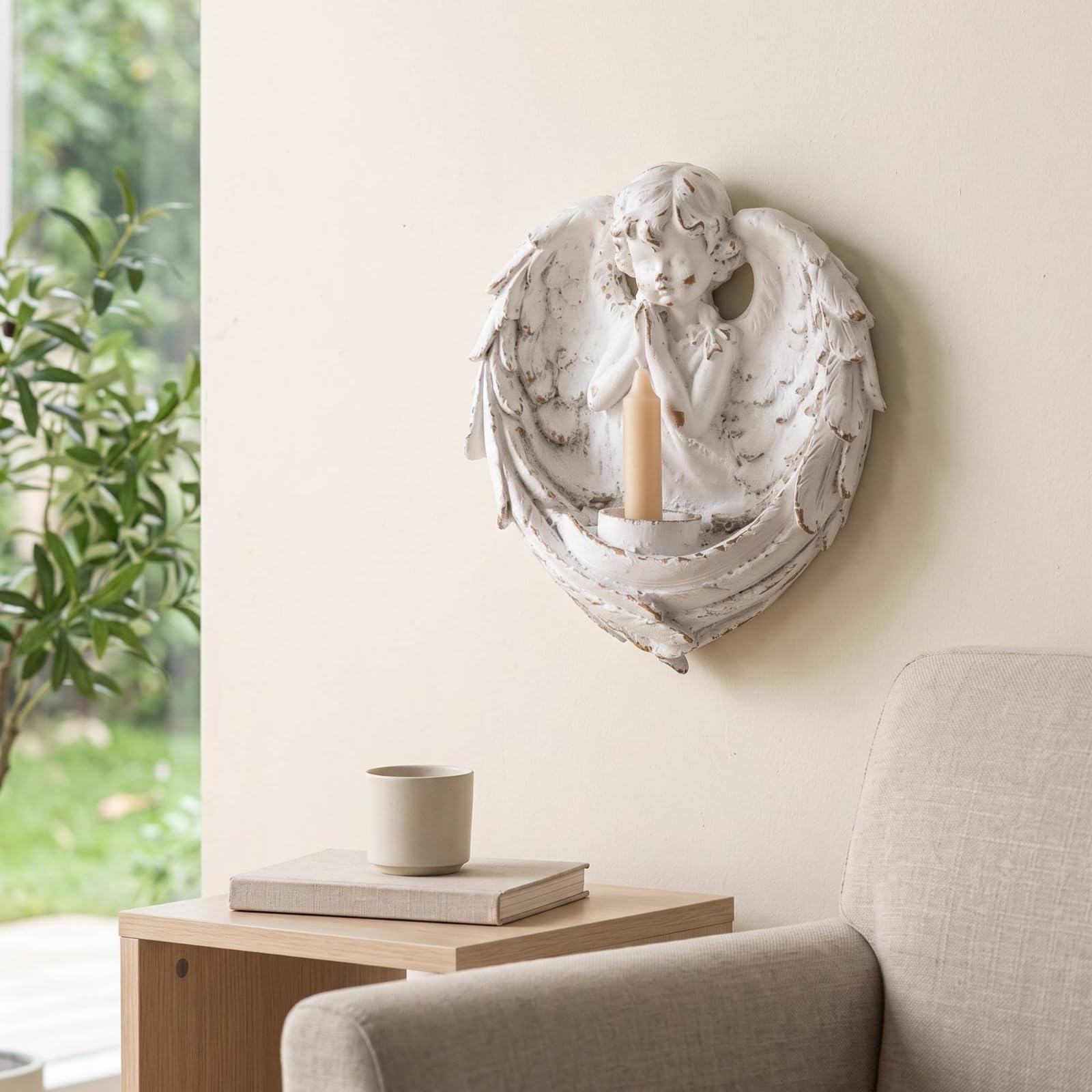 Gancio da Parete con Putto Shabby Chic Appendiabiti a Parete Antica Arredo per Ingresso, MBK001