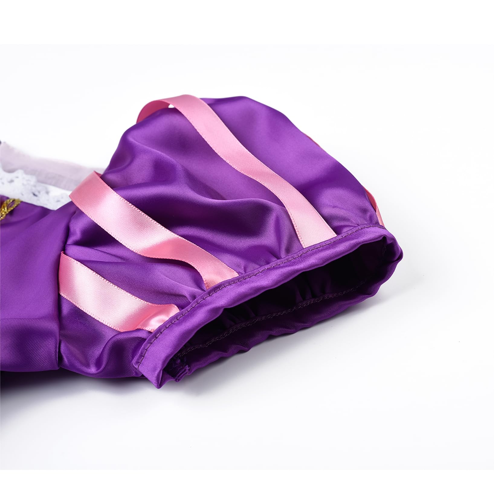 Aoiviss Disfraz de Princesa con Mangas Abullonadas para Niñas Púrpura Vestido Cosplay Fiesta Cumpleaños