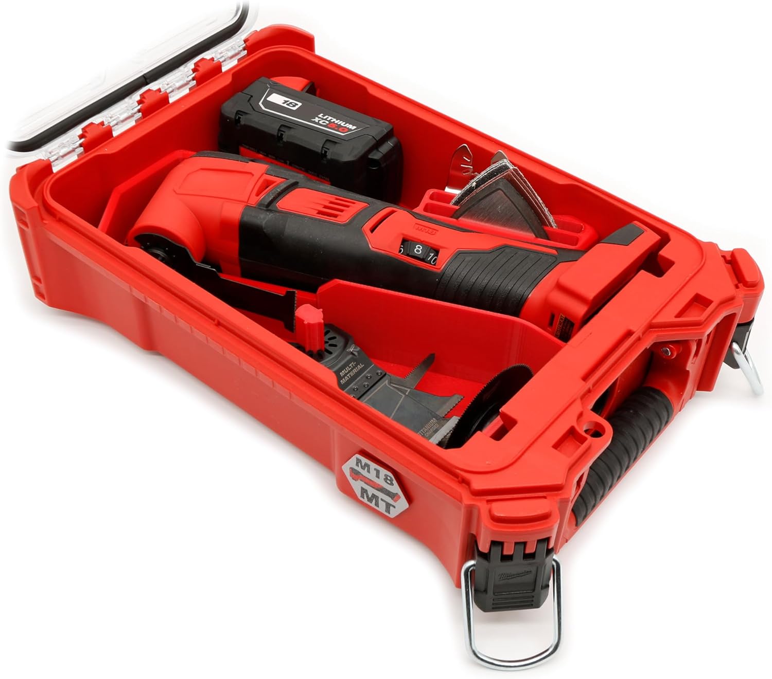 Packout Compact Tool Organizer for 2836-20 M18 Fuel Milwaukee Oscillating Multi-Tool, and 2626-20 M18 Cordless Multi-Tool, Accessories and Batteries for Enhanced Protection BOX AND TOOLS NOT INCLUDED