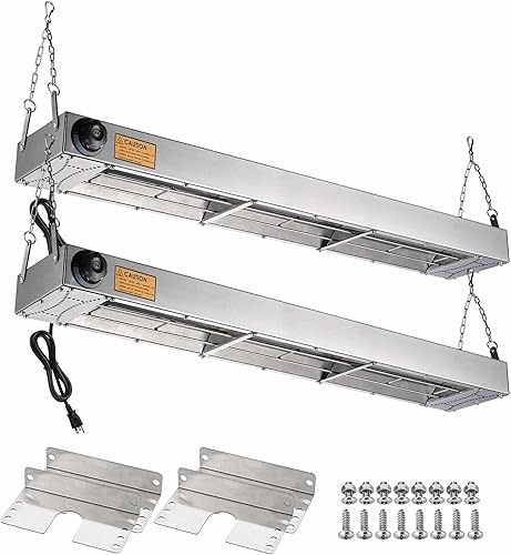WeChef Calentador de tira eléctrica Calentador de alimentos comercial Lámpara de calefacción de 36 pulgadas Calentador de alimentos de arriba 2 Pack