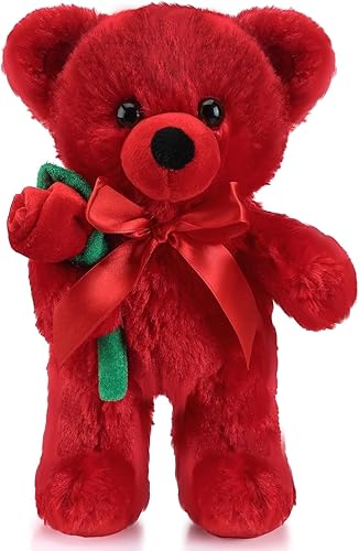 Miniatura 7 de Civaner Peluche para el día de San Valentín, oso negro con rosa, divertido y lindo, animal de peluche negro, regalos para niños, novia, día de la