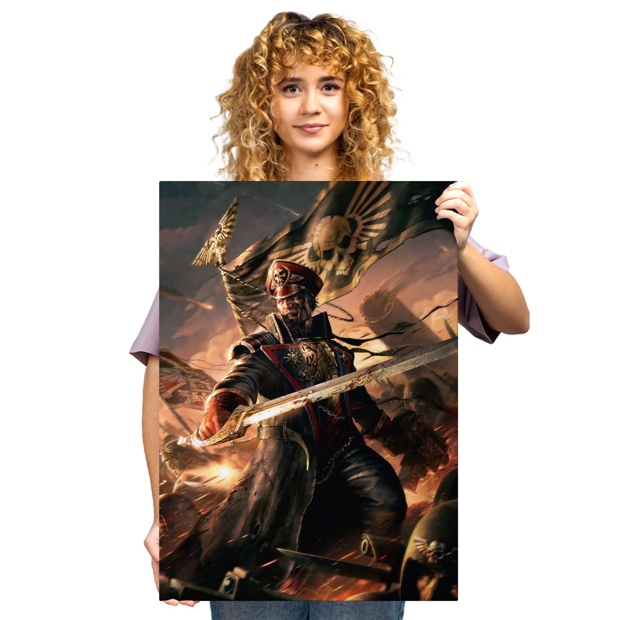 Displate - Poster in metallo - Wall Art - Warhammer - Warhammer 40,000 Art Astra Militarum - Dimensione L - 67,5 x 48 cm Matt