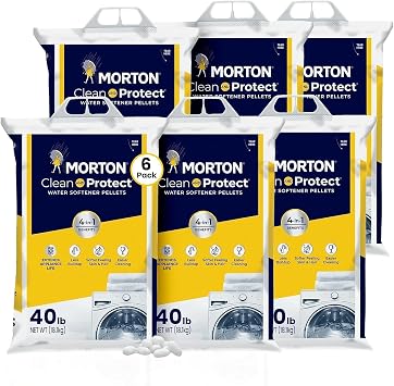 Morton Water Softener Salt Pellets, 40 lb Bags 6 Pack
