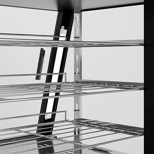 Miniatura 8 de Calentador de alimentos comercial de 3 niveles de 35 pulgadas con estante superior para jugo de leche, vitrina de almacenamiento de calor de