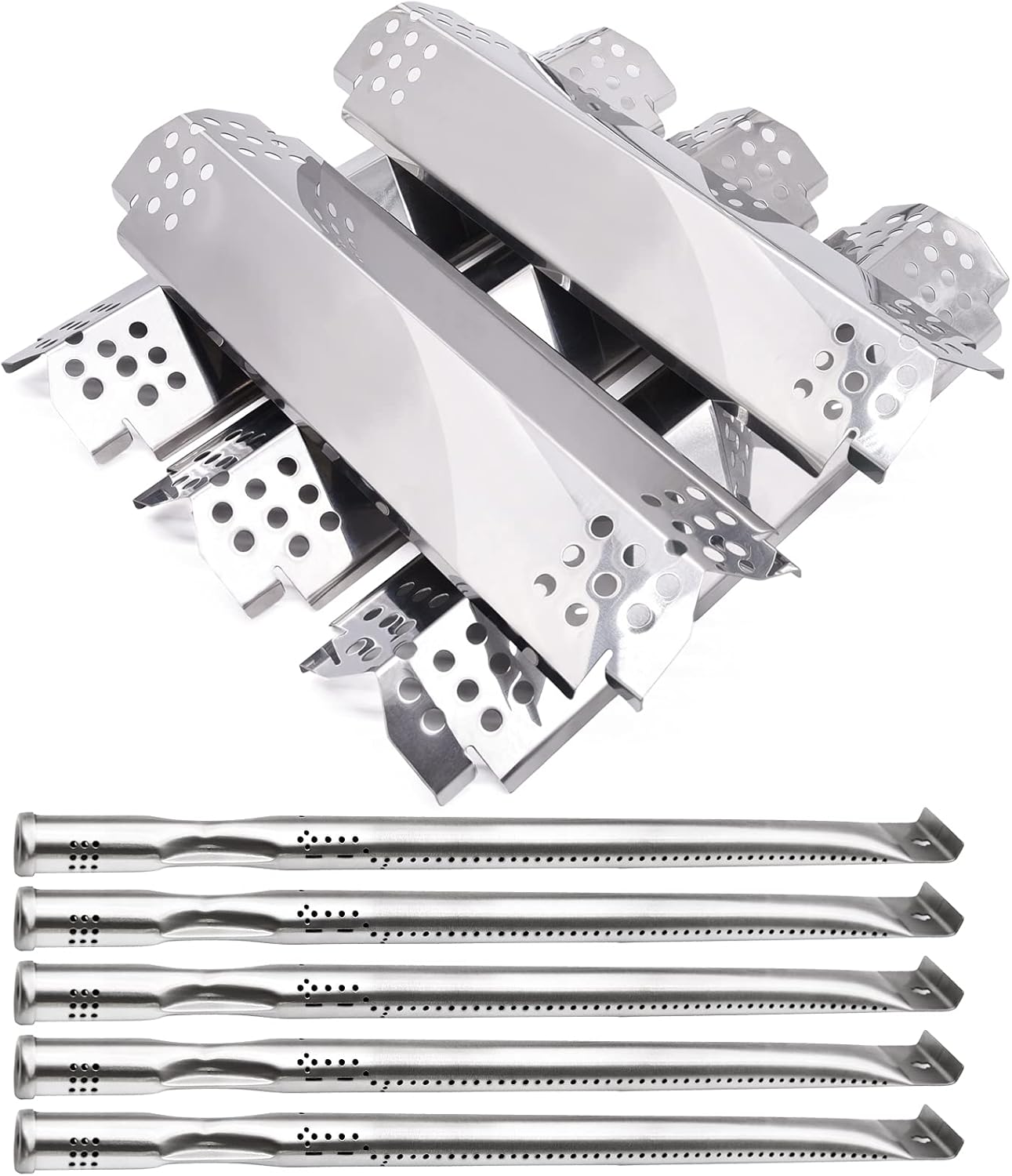 Adviace Replacement Parts for Nexgrill 720-0882A 720-0896 720-0925 720-0896B 720-0896C 720-0896E Grills, 5 Pack Grill Flame Tamers Heat Shields & Grill Burner Tubes Replacement