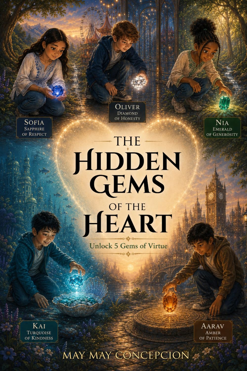 The Hidden Gems of the Heart: Fantasy Adventure Stories for Kids Ages 8–13 to Discover the Power of Virtue, Character, Kindness, Honesty, Respect, Generosity, and Patience: 1 (The Hidden Gems Series)