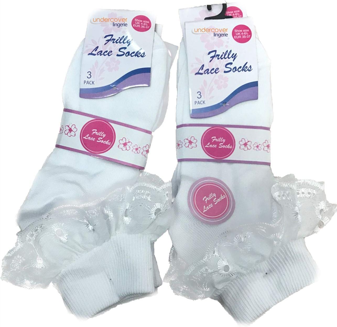 Undercover Childrens Girls Frilly Lace Ankle School Socks
