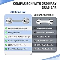 Vista 2 de DAILYLIFE Barras de agarre para bañeras y duchas, asas de ducha de 17 pulgadas para ancianos con ventosa, barra de agarre de seguridad para ducha