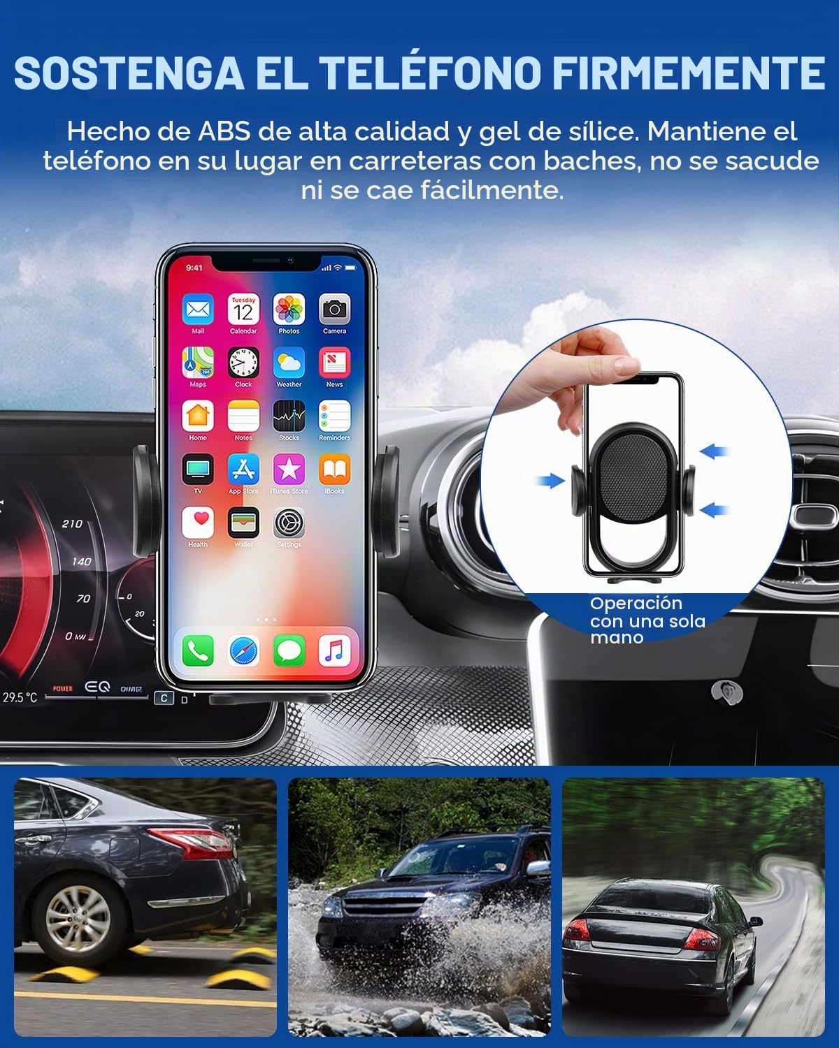 Autorder Soporte de teléfono de Coche para Mercedes Benz Clase C 2022-2026/GLC 2023-2026, Accesorios de Montaje de teléfono, Pantalla de teléfono Celular, Soporte de automóvil, Manos Libres, rotación