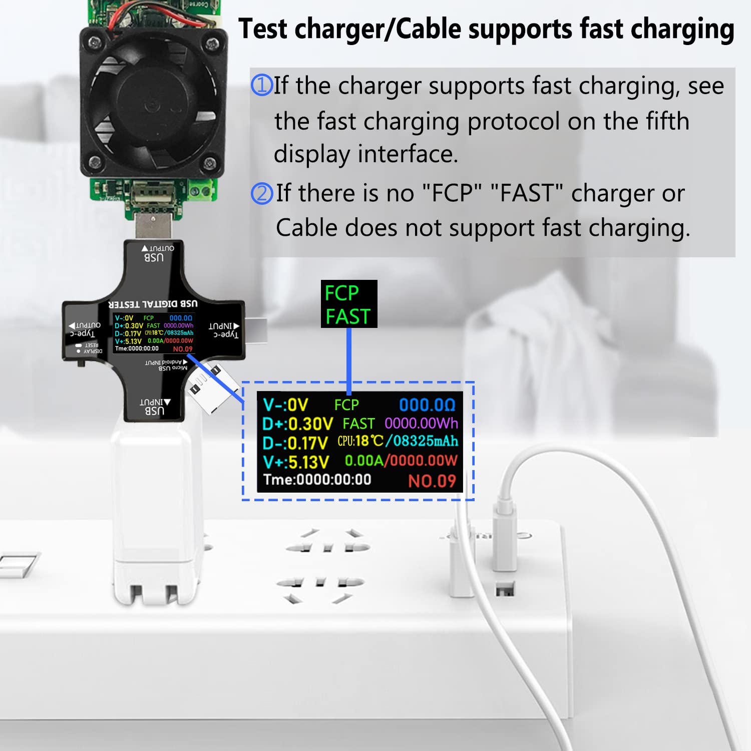 USB C Tester,KJ-KayJI 2 in 1 Tester Color Screen IPS Digital Multimeter(2024),Voltage,Cur,Pwr,Resistance,Elec,Temp,Capacity,Tme,Fast Charging,with USB Clip Cable Support PD2.0/PD3.0,QC2.0/QC3.0,BC1.2