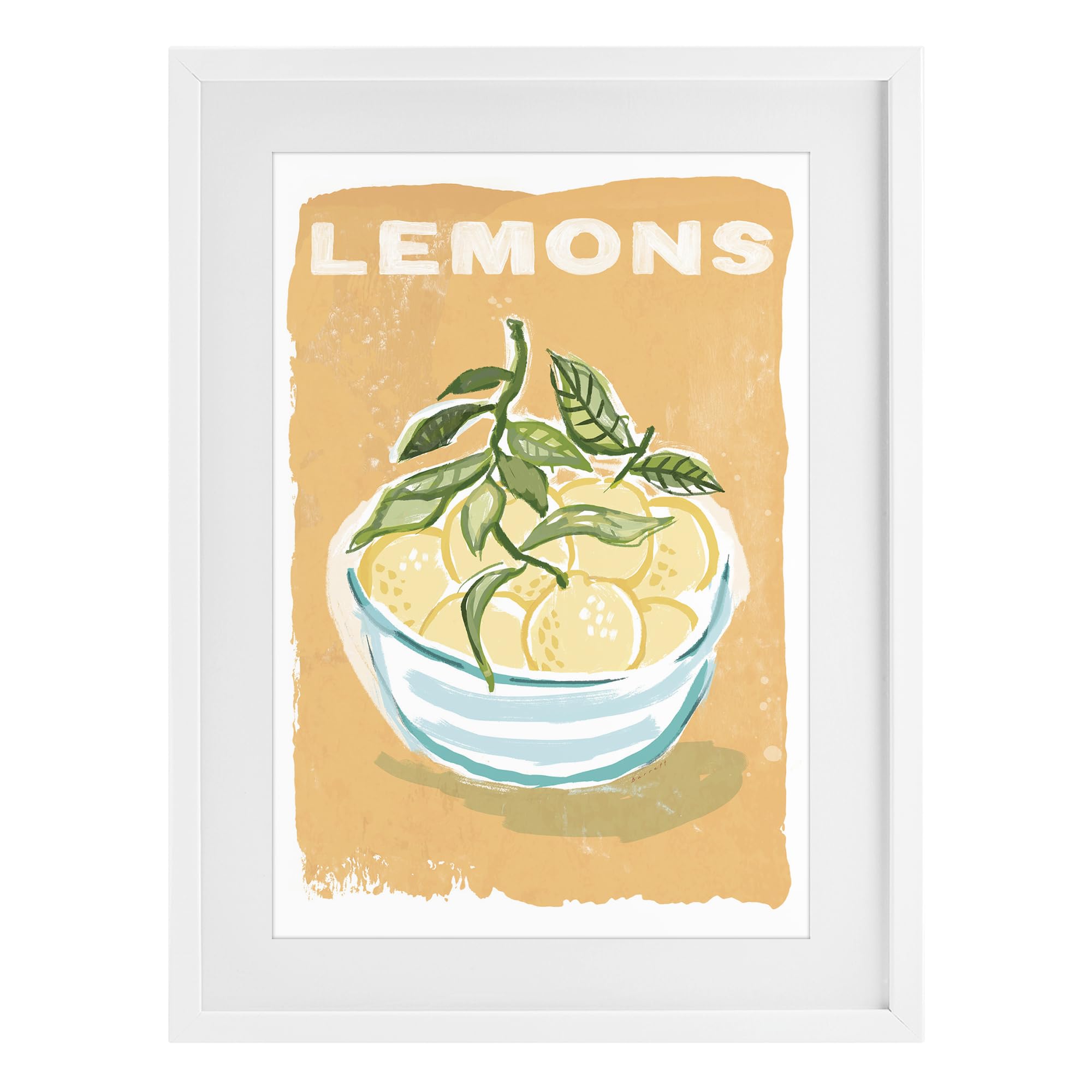 Stupell Industries Coastal White (Textured) 'Lemon Twist Motif'| Framed Print Under Glass