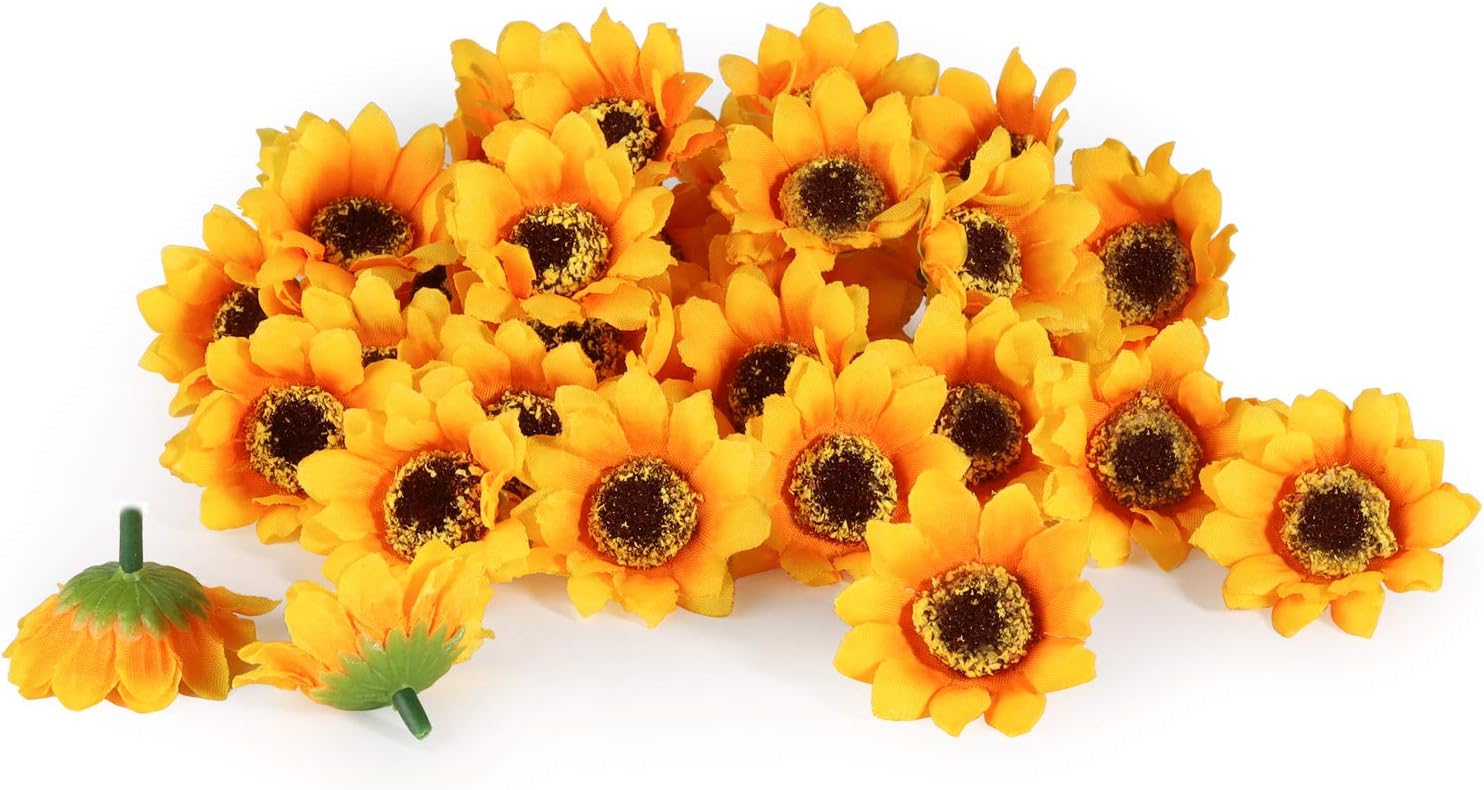 Amazon T4u 4 5cm 造花 ひまわり 花のみ 大量 手作り 飾りつけ Diy素材 壁飾り ハンドメイド 写真撮影道具 0個セット イベント パーティー 造花 オンライン通販