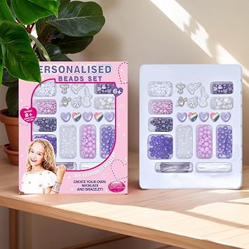 Bracelet Making Kit - Jewelry Craft Set for Kids | Colorful Beads with Charms Strings and Tools, DIY Art Activity, Friendship Bracelet Maker Features for Girls Boys