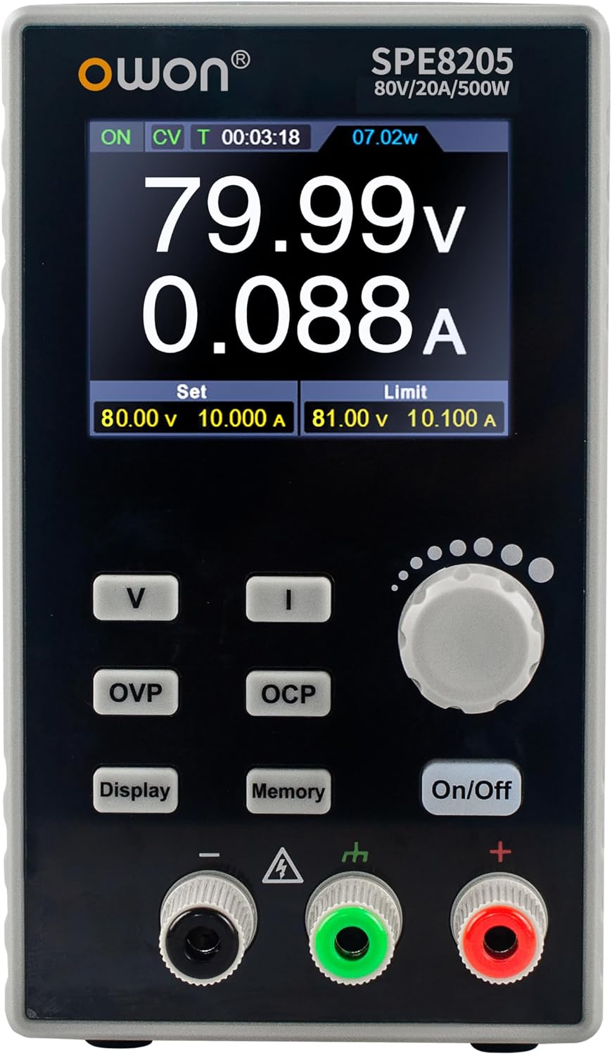 Программируемый источник питания постоянного тока OWON SPE8205 (0-80 В 0-20 А), выходная мощность 500 Вт, стабильная работа, низки