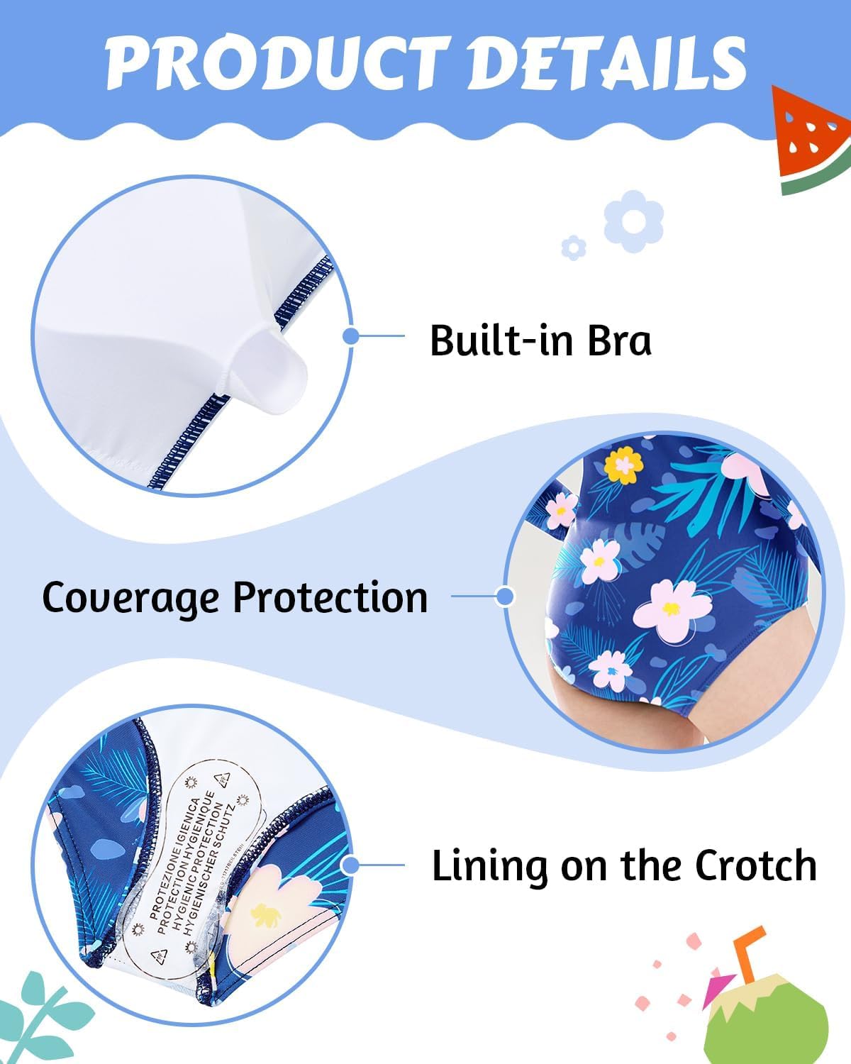 Century Star UPF50+ Long Sleeve Swimsuit Girls Toddler Kids Teen Rash Guard One Piece Bathing Suit Cute Swimwear Zipper 2-15Y - Image 7