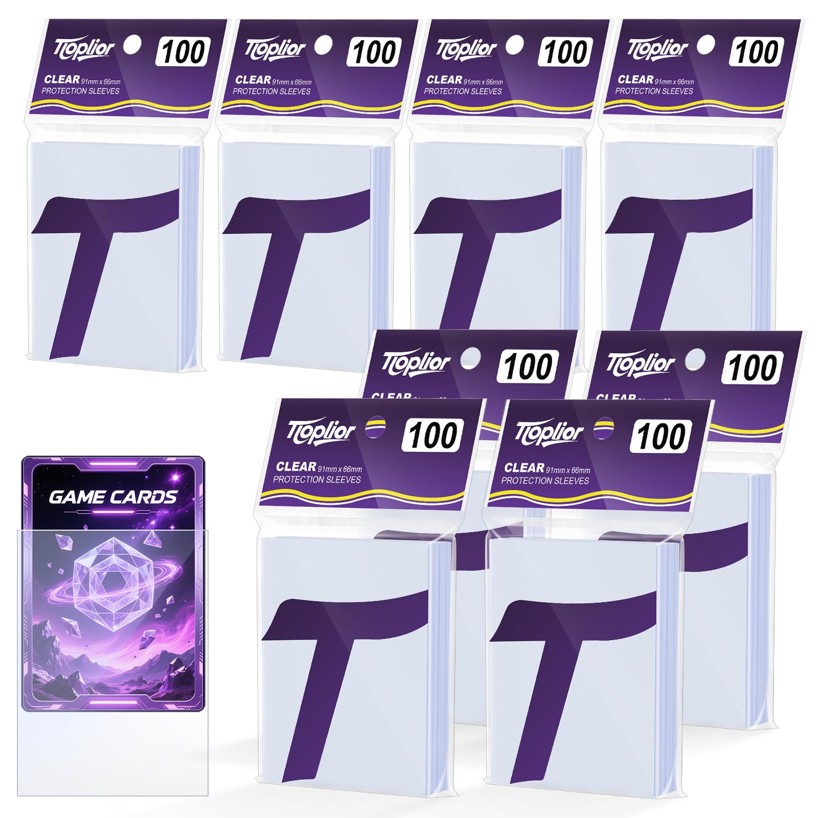 Card Sleeves,Soft Penny Sleeves for Trading Cards,Clear Plastic Card Protectors Fit for MTG,TCG,Baseball,Football,Sports,Game Cards (800)