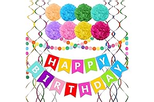 Rainbow Colorful Birthday Decorations