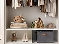 Vista 5 de StorageWorks Shoe Organizer for Closet, Shoe Cubby Storage Containers with Handles and Clear Cover, Fits up to 16 Pairs, Grey