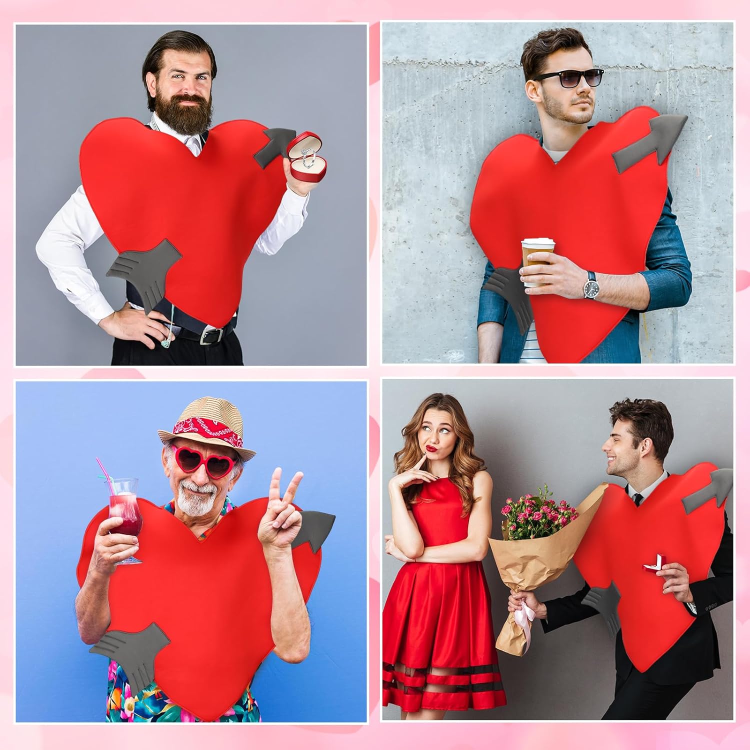 Valentine's Day Adult Heart Costume Love Cupid Clothing for Adults Anniversary Valentine's Day Love Party Props - Image 4