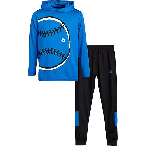 RBX Boys Jogger Set - 2 Piece Pullover Thermal Boys Hoodie & Tricot Jogger Pants - Athletic Sweatsuit Outfit (Sizes 8-12)