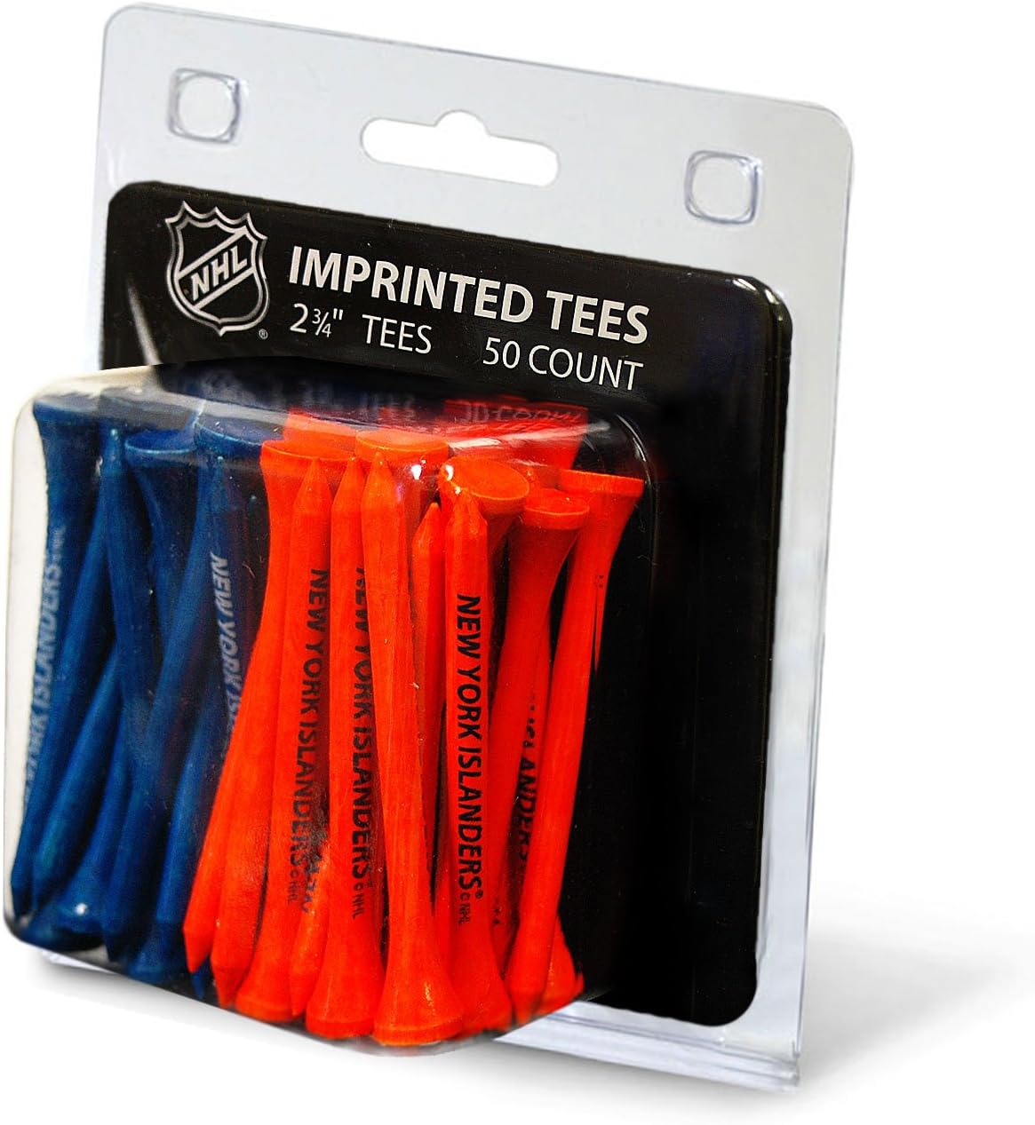 Team Golf NHL New York Islanders Pack of 50 Golf Tees 2-3/4" Golf Tees, 50 Pack, Regulation Size, Multi Team Colors