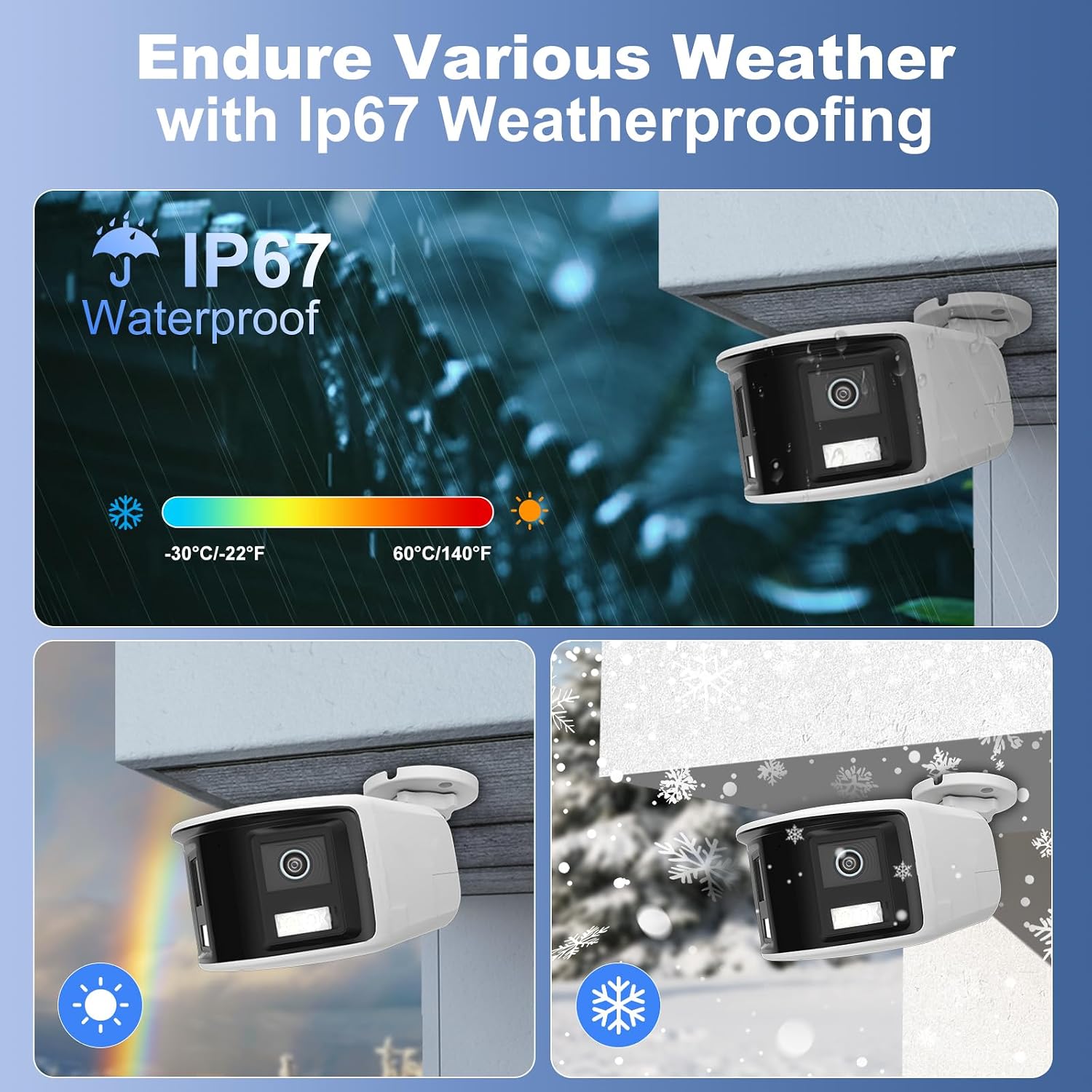 Anpviz 180° 6MP Dual Lens Security Camera, 180 Degree Panoramic View Bullet Wired POE IP Camera, Active Deterrence Red & Blue Strobe Flash Light and Audio Alarm, Color Night Vision MD2.0 (H Series）