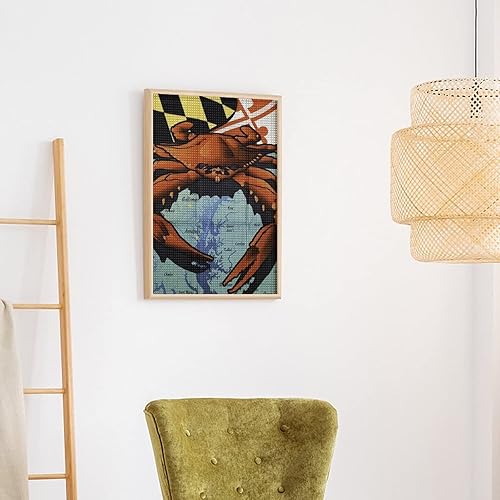 Miniatura 4 de Maryland Crab Square Full Drill Diamond Wall Art Kits for Adults Crystal Picture Home Decor