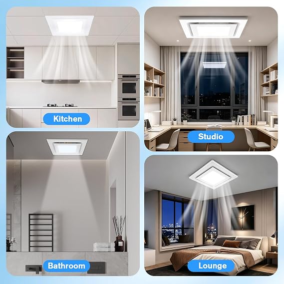 Bathroom Extractor Fan with Light, Shower Extractor Fan 9.8