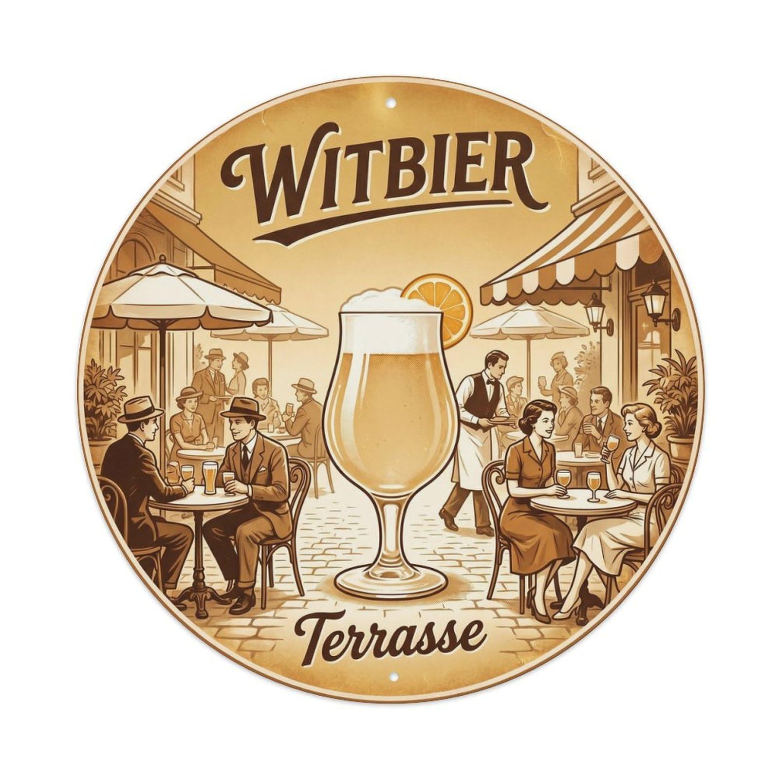 Belgian Witbier Craft Brew Traditional Wild Ferment Metal Tin Sign