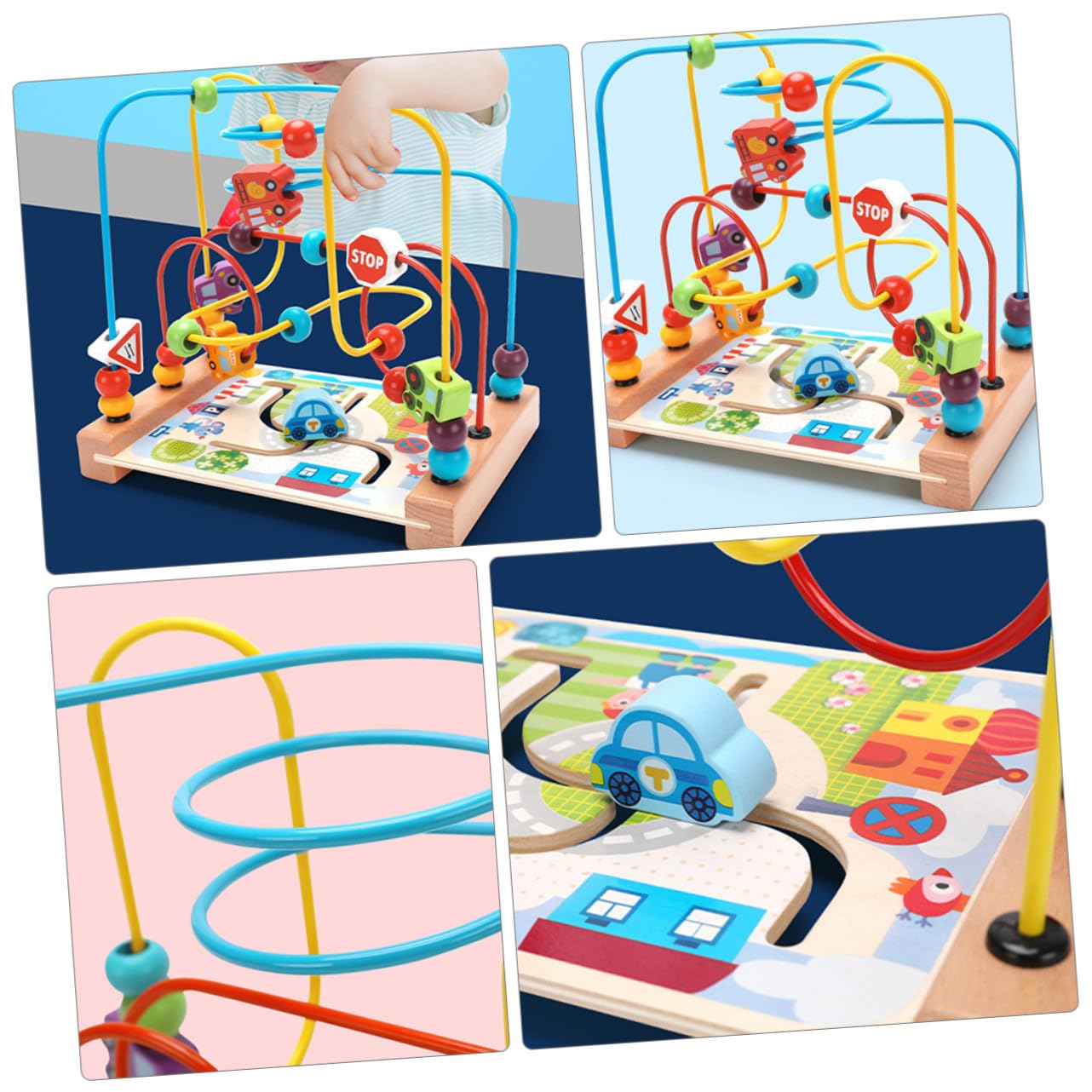 Gioco Educativo Labirinto Perline in Legno e Ferro, Forma Rotonda per Ragazzo Ragazza per Migliorare Immaginazione e Flessibilità delle Dita, Regalo per Ragazzo Ragazza