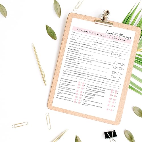 Miniatura 8 de Formulario de ingesta de masaje linfático, consentimiento y cuidado posterior | Paquete de 75 | Formularios A1 de 8.5 x 11 pulgadas | Firma de