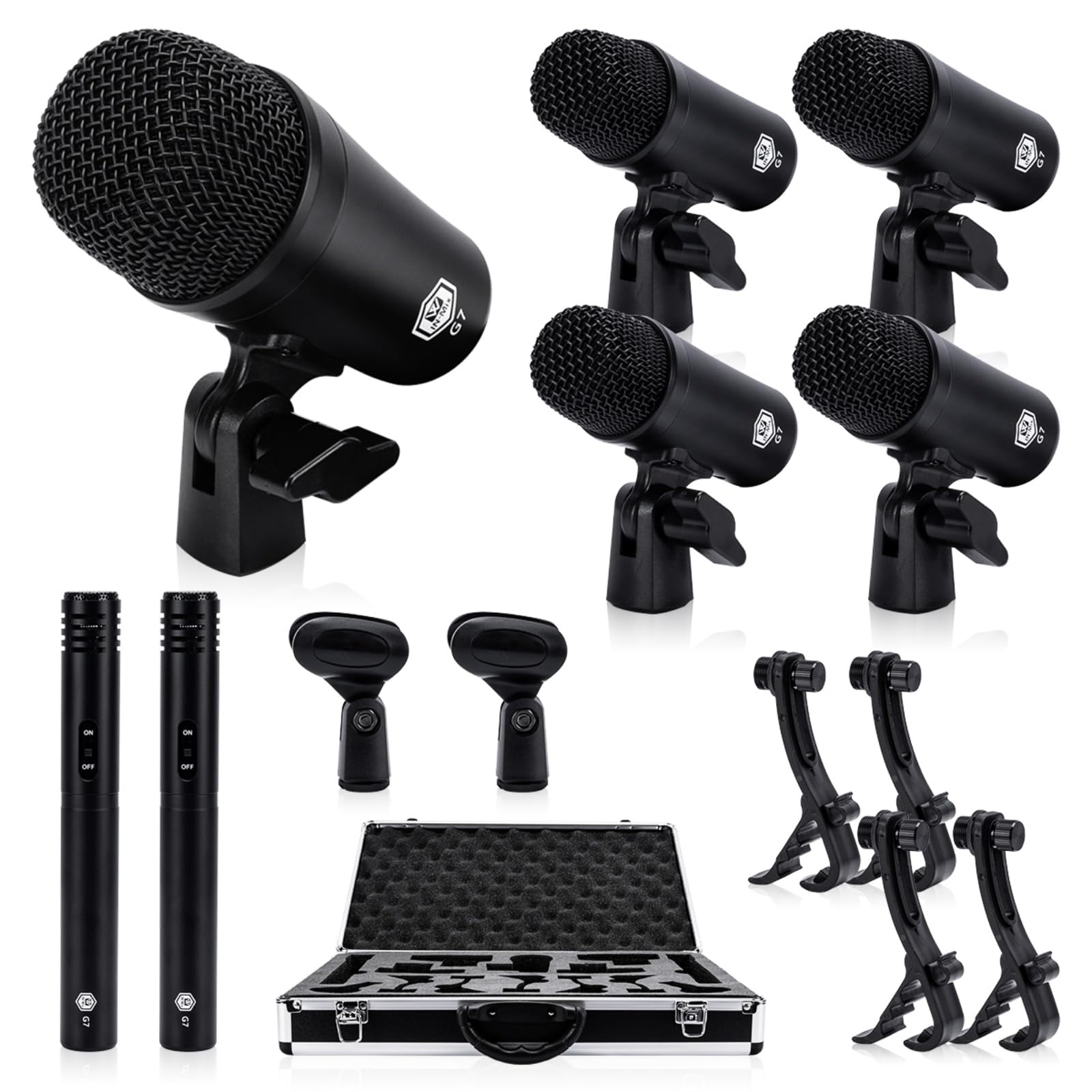 Amazon.com: W IN-MIX G7 7-Piece Drum Mic Kit – All-Metal