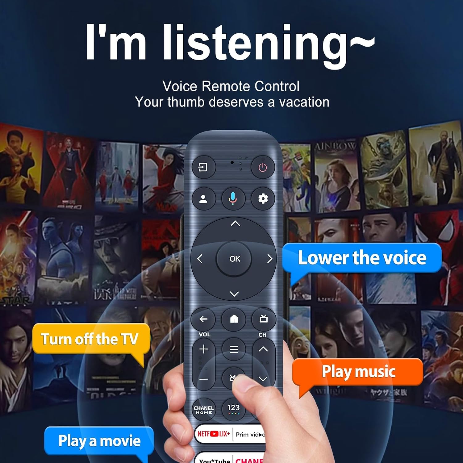 New RC923 FMB1 TV Remote Control Replacement Fit for TCL 40S350G, 43Q51BG, 50S450GCA, 43S470GCA, 50Q650G, 50S470G, 32S356CA, 50G31, 43S446CA, 50S470GCA, Television Controller image 3