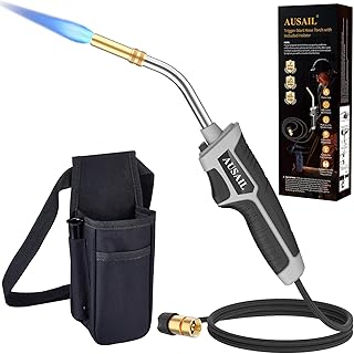 Propane Torch Kit,Mapp Gas Torch with Included Holster,Trigger Start 5' Long Hose Torch,Adjustable Flame Map Gas Torch Kit,Brazing Torch Kit,Soldering Torch for Welding Soldering Brazing