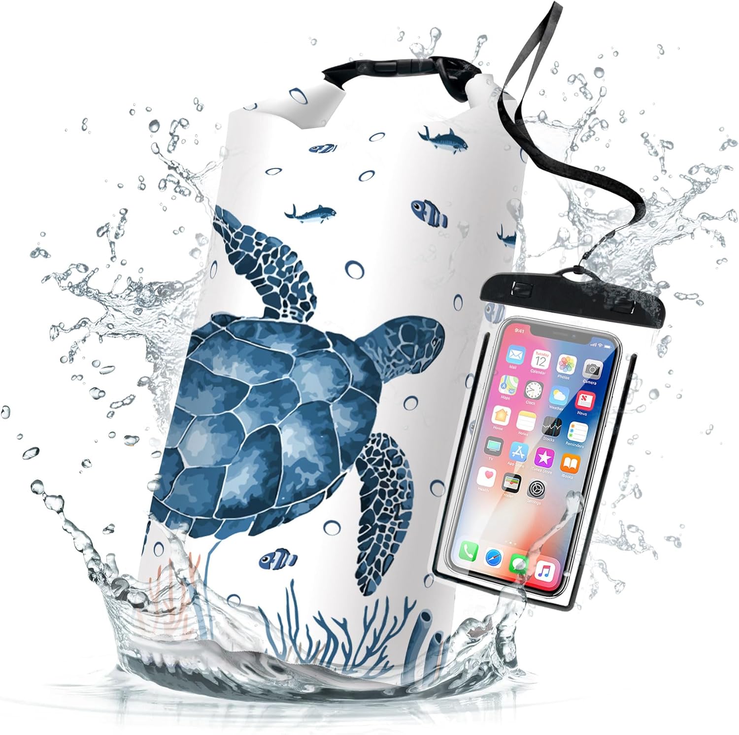 Waterproof Dry Bag,Roll Top Sea Turtle Coral Starfish Waterproof Backpack 5L/10L/20L Floating and Lightweight Bags for Kayaking, Boating, Fishing, Swimming and Camping with Waterproof Phone Case Waterproof Dry Bag,Roll Top Sea Turtle Coral Starfish Waterproof Backpack 5L/10L/20L Floating and Lightweight Bags for Kayaking, Boating, Fishing, Swimming and Camping with Waterproof Phone Case