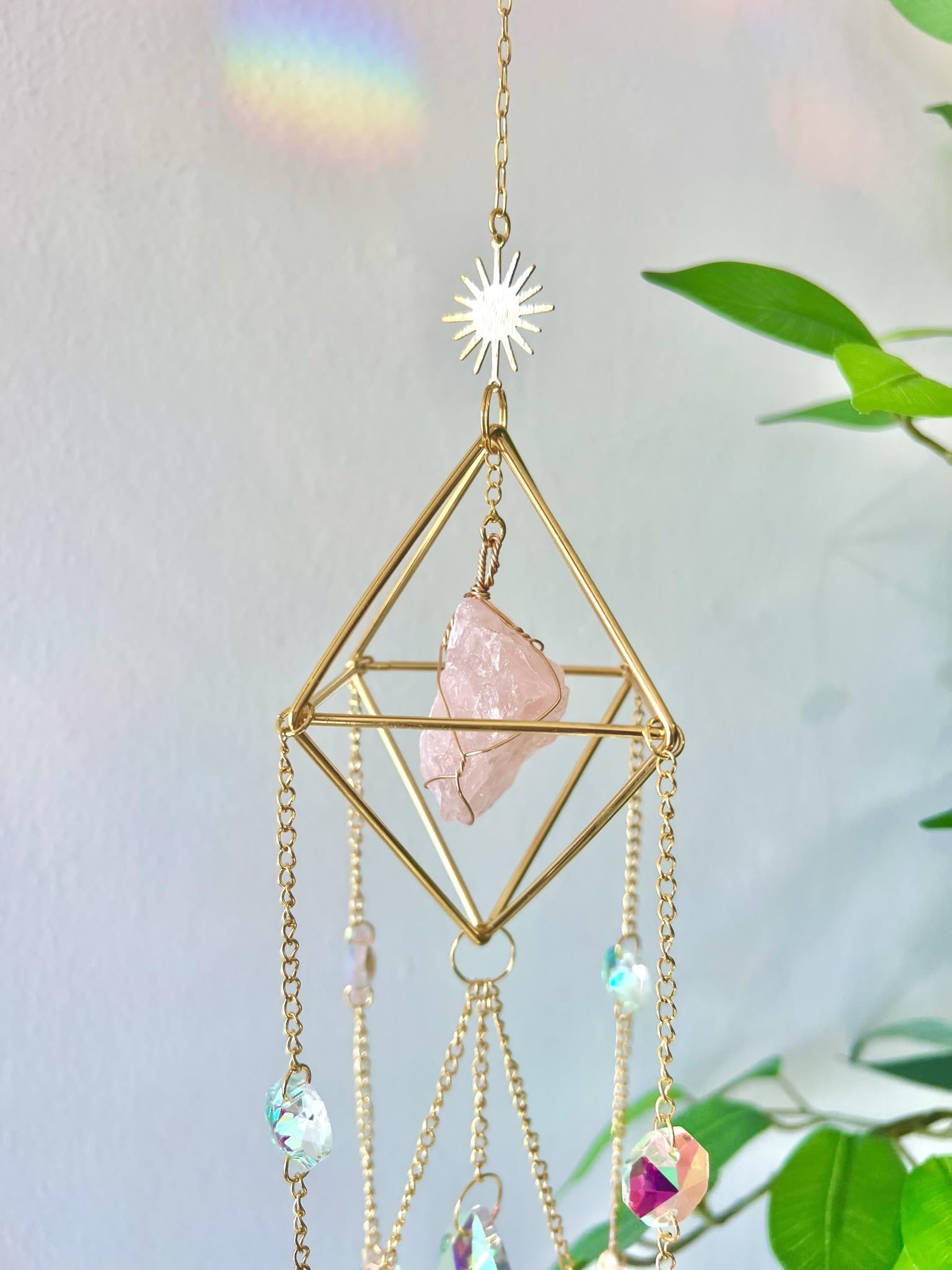 Amazon.co.jp: クリスタルサンキャッチャーローズクォーツ
