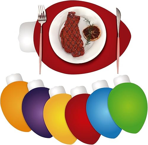 Teling 120 manteles individuales de papel de Navidad, desechables, ovalados, multicolor, desechables, para mesa de cena, fiesta, para Navidad,