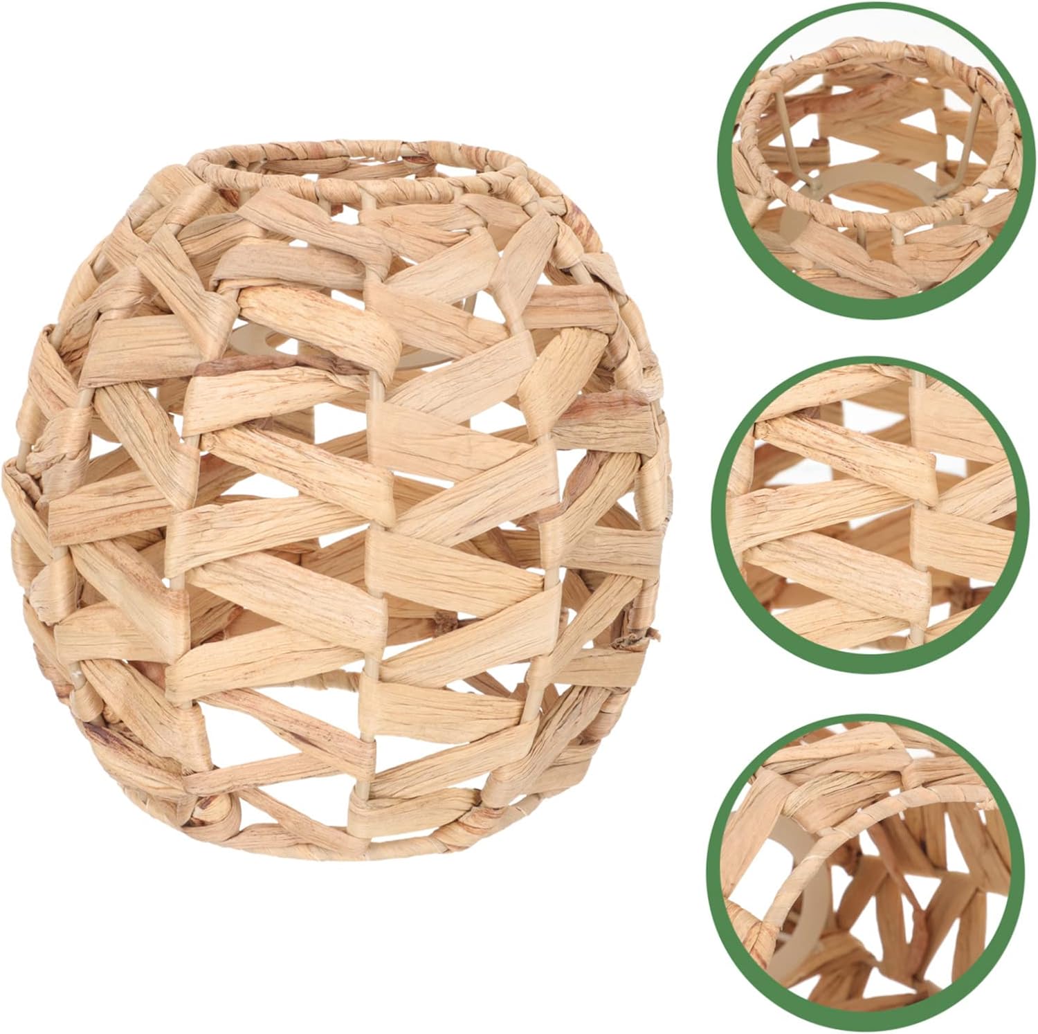 Woven Lamp Shade Rustic Handcrafted Ceiling Light Cover for Home Decor Creates Warm Atmosphere Durable for Living Room Dining Area Bedroom