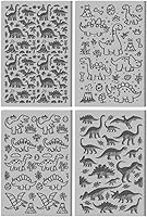 Vista 8 de CHGCRAFT 4 hojas de textura de arcilla de dinosaurios, patrón de volcanes, hojas de textura de arcilla polimérica, herramientas de bricolaje